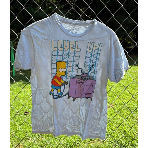 The Simpsons Bart “Level Up” T-Shirt XL 2011 Graphic Tee Gamer Style - Picture 2 of 7
